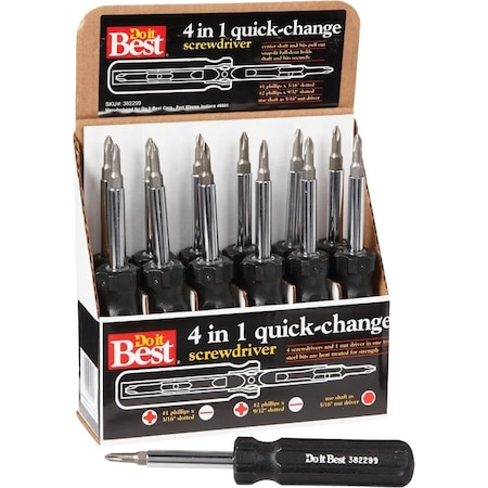 All-Source 4-in-1 Multi-Bit Screwdriver Display 382299